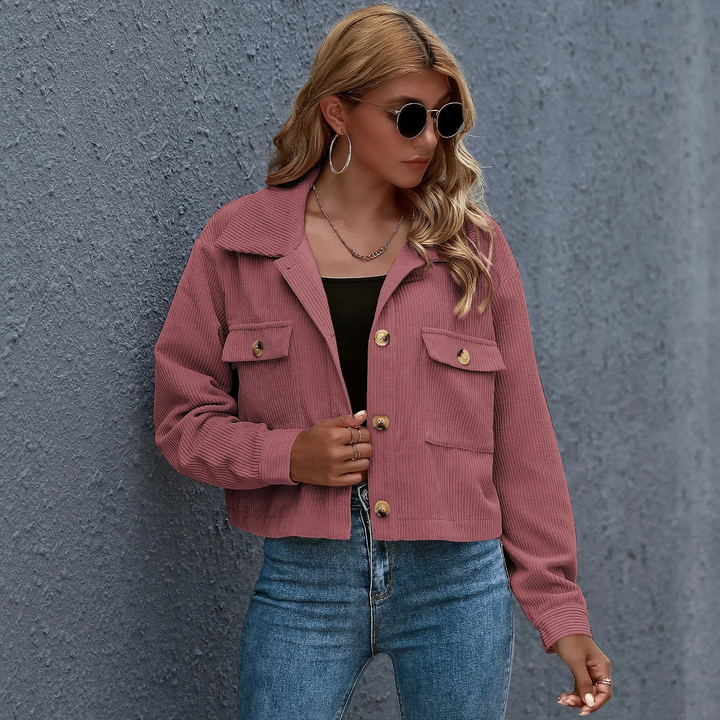 W&W Mode | Elegante Rosa Damen Sommerjacke Mit Drehkragen