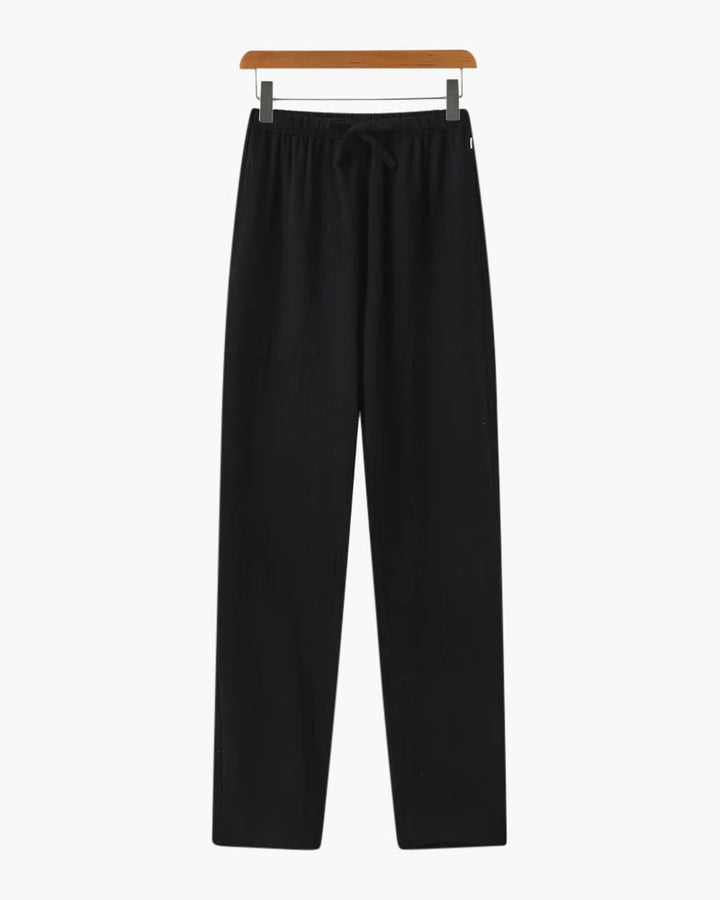 W&W Mode | Leichte Slim Fit Herren Sommer Leinenhose Mit Kordelzug