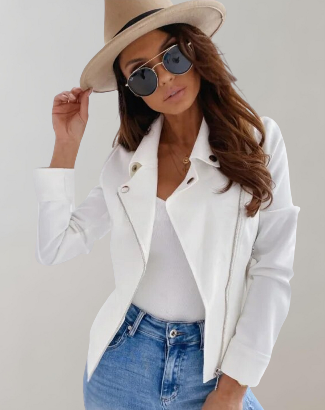 W&W Mode | Schlanke Kurze Jacke Mit Reißverschluss Oben