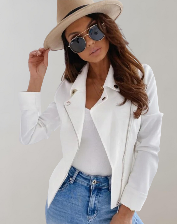 W&W Mode | Schlanke Kurze Jacke Mit Reißverschluss Oben