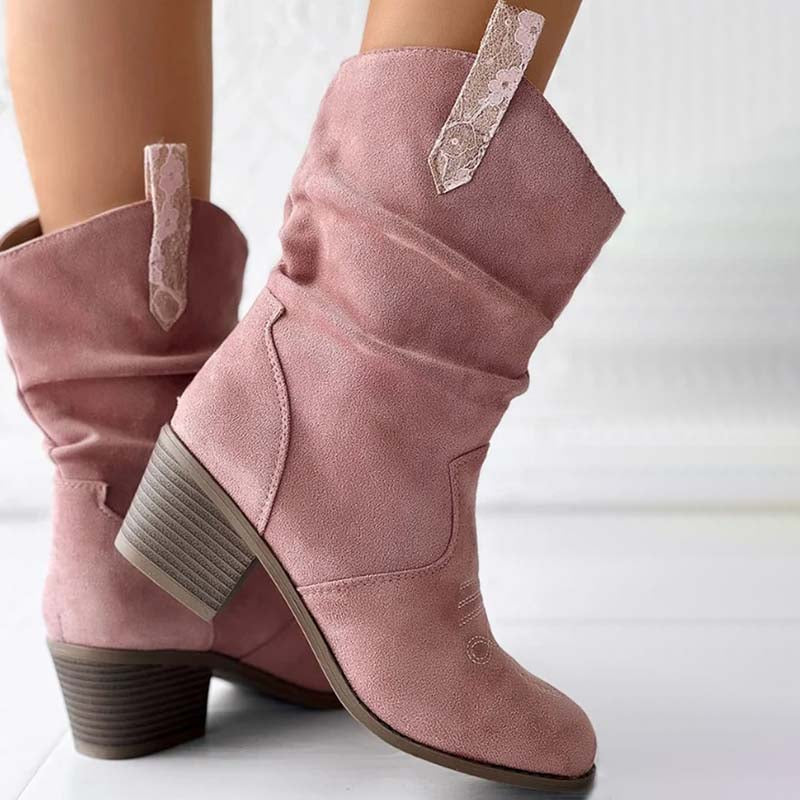 W&W Mode | Vintage-Stiefel Mit Klobigem Absatz