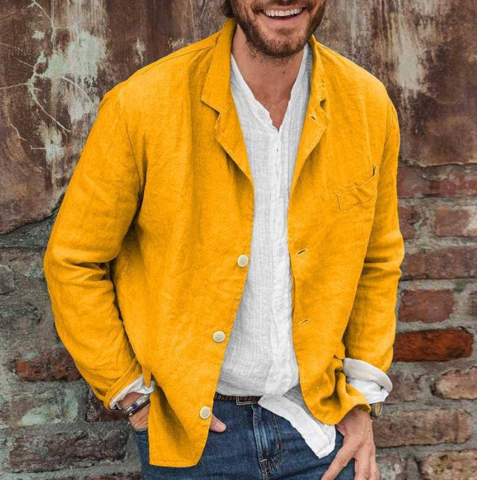 W&W Mode | Lässige Baumwoll Und Leinenjacke