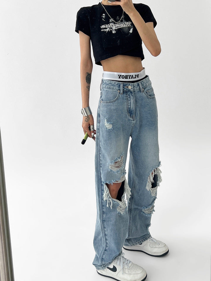 W&W Mode Damenjeans mit zerrissenen