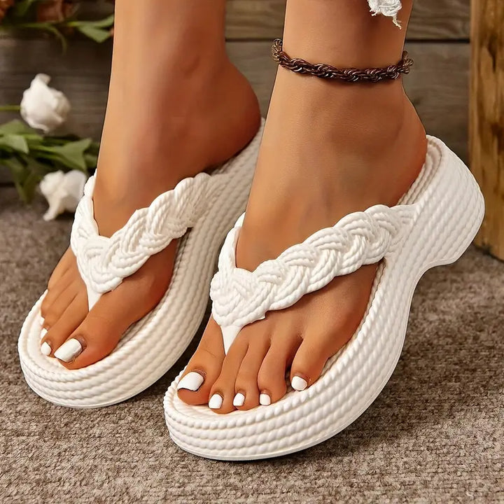 W&W Mode | Stilvolle Rutschfest Flip Flops Sandalen mit Dickem Boden