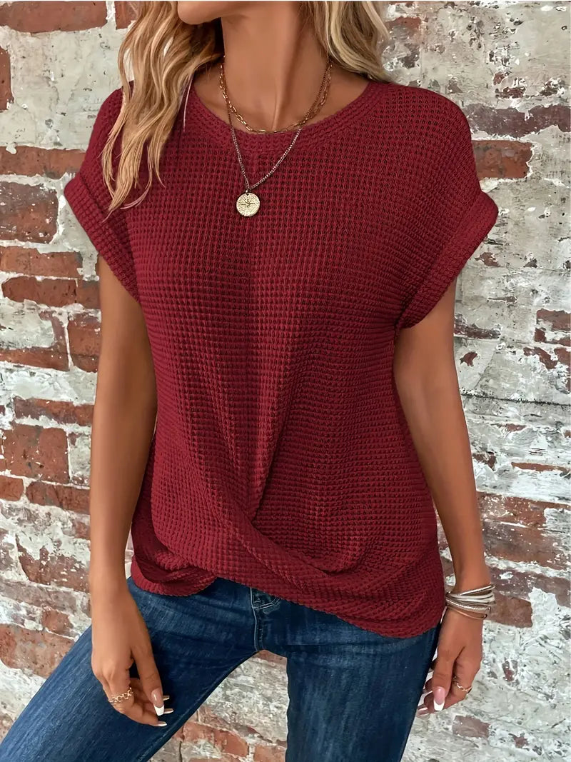 W&W Mode | Geknotet gestrickter Top mit Front für Damen