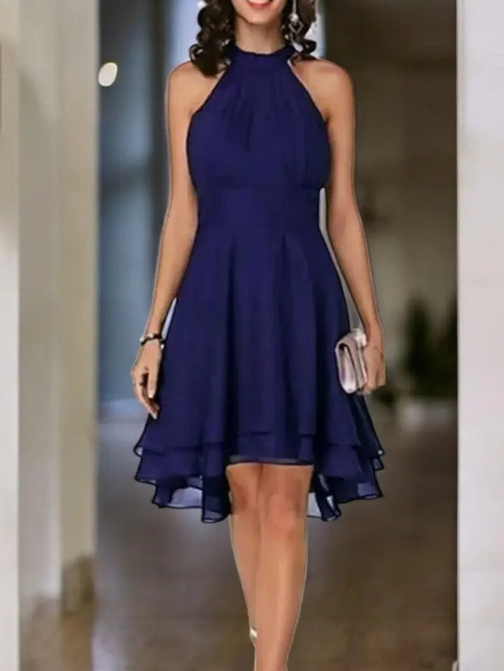 W&W Mode | Elegante Ärmelloses Chiffon Kleid