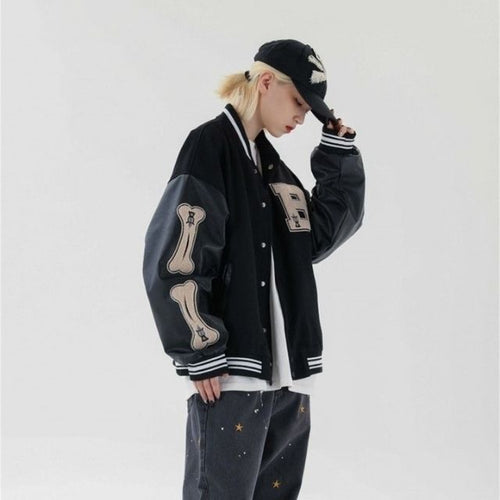 W&W Mode | Varsity Streetwear Bomberjacke mit bestickten Patches