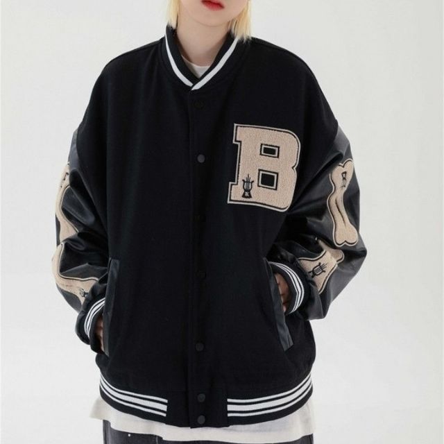 W&W Mode | Varsity Streetwear Bomberjacke mit bestickten Patches