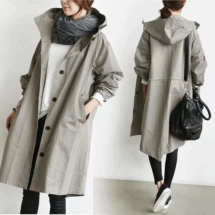 Übergroße Kapuzen-Windbreaker-Regenjacke