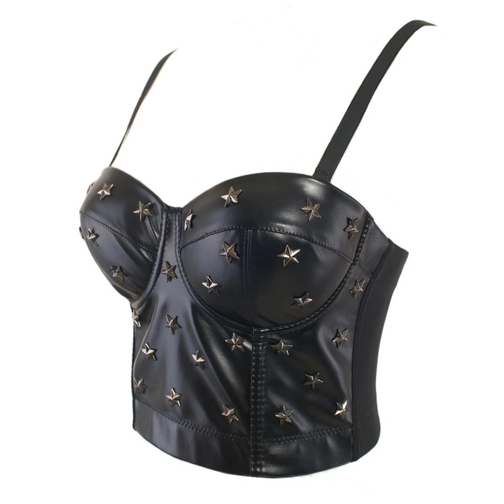 W&W Mode | Schwarzes Sternen-Crop-Top