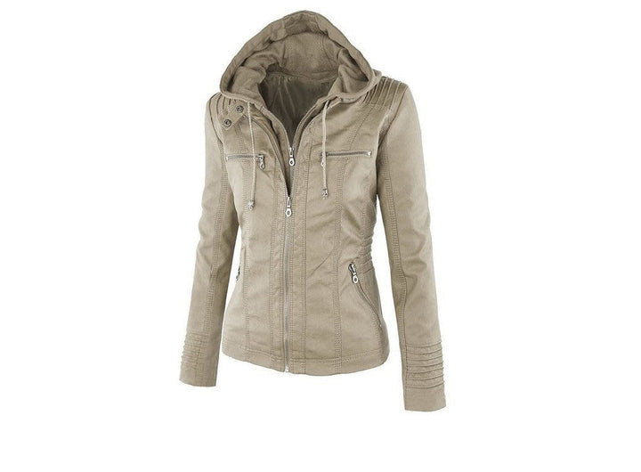 W&W Mode | Damen Lederjacke Mit Kapuze