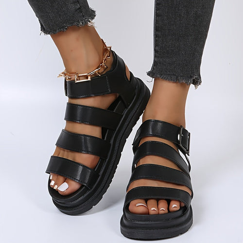W&W Mode | Sandalen Mit Plateausohle Und Knöchelriemen