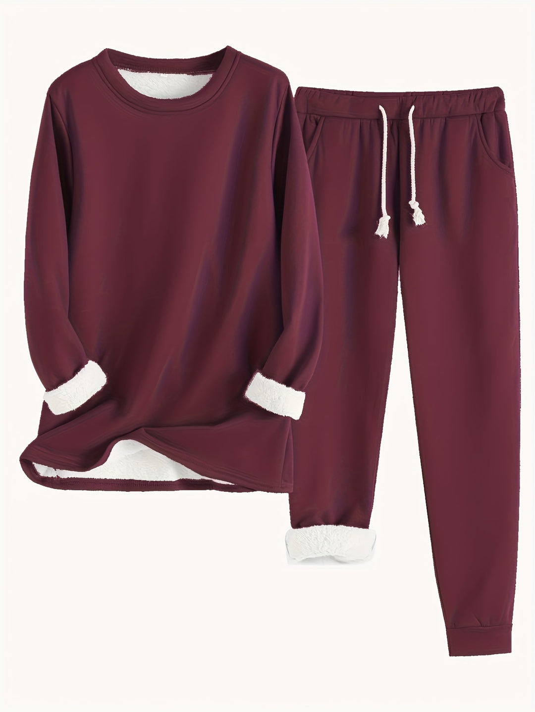 W&W Mode | Stilvolle Winter Casual Thermische Sweatshirt- und Jogginghose-Set für Frauen