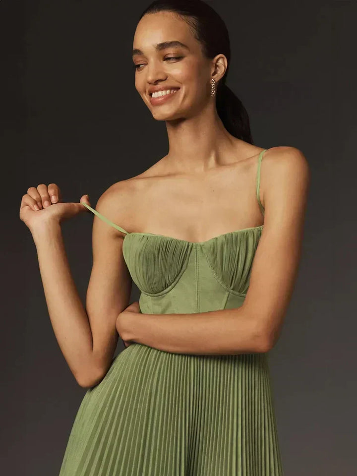 W&W Mode | Leben Midi Kleid plissierter Tüll mit Bustier