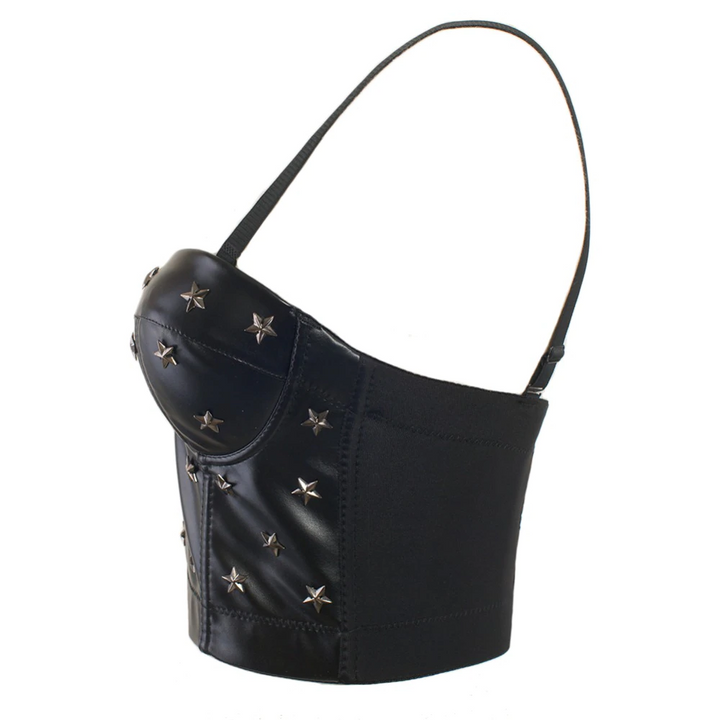 W&W Mode | Schwarzes Sternen-Crop-Top