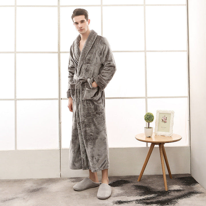 W&W Mode | Eleganter Coral Fleece Flanell-Bademantel für Paare