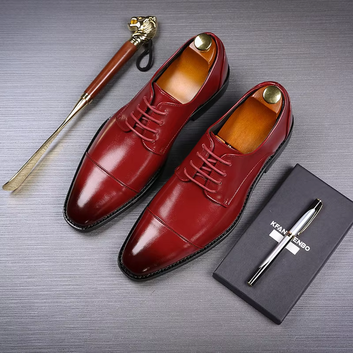 W&W Mode | Luxuriöse Leder Herrenschuhe Mit Schnürung Und Polierter Oberfläche
