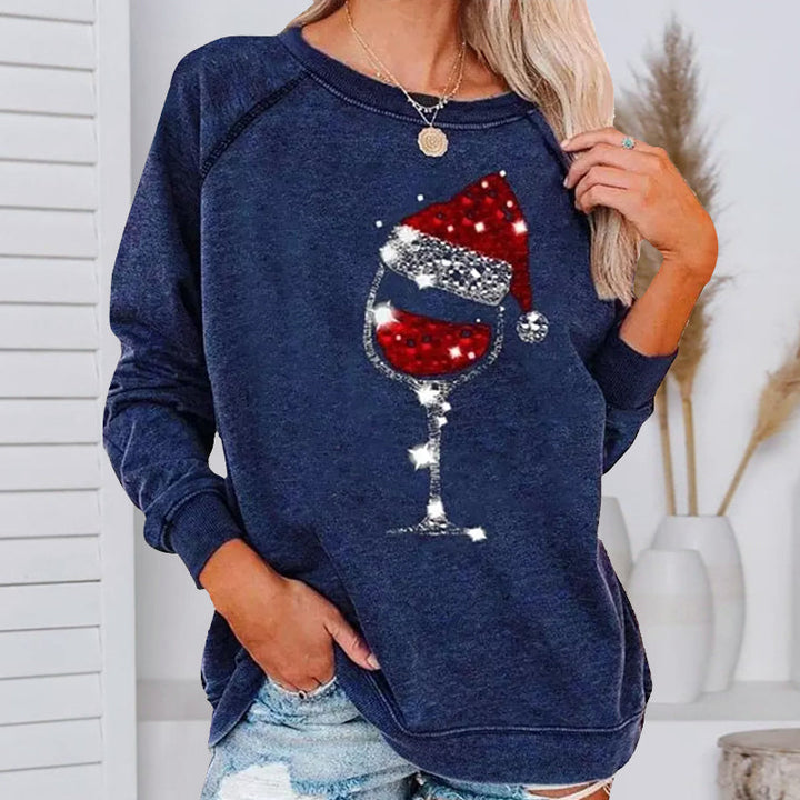 W&W Mode | Festliche Cheers Weinglas Sweatshirt