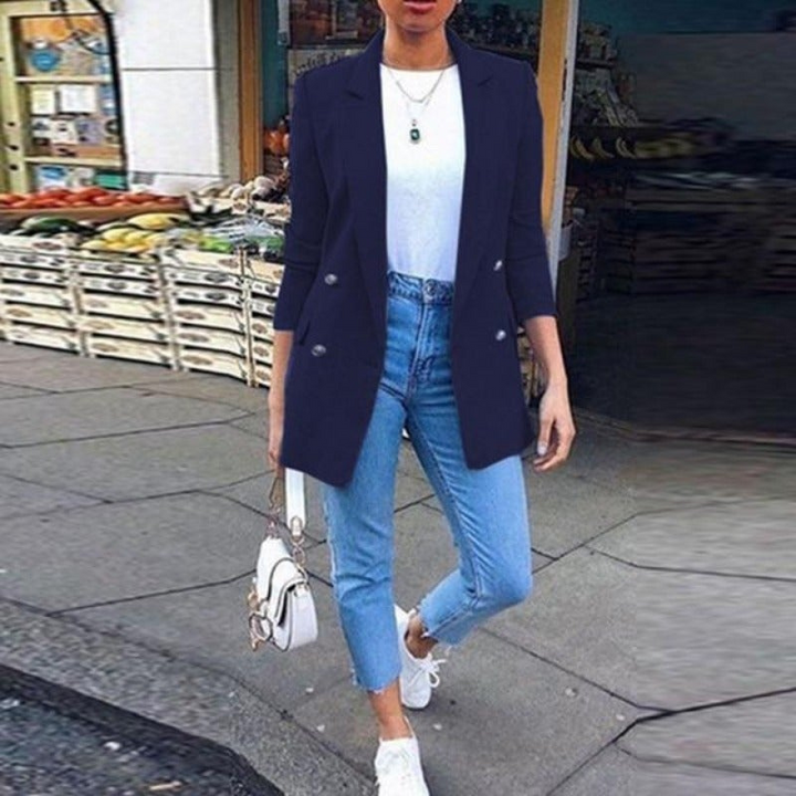 W&W Mode | Damen Blazer Eleganter Longblazer Mit 3/4 Ärmeln, Ideal Für Business Looks