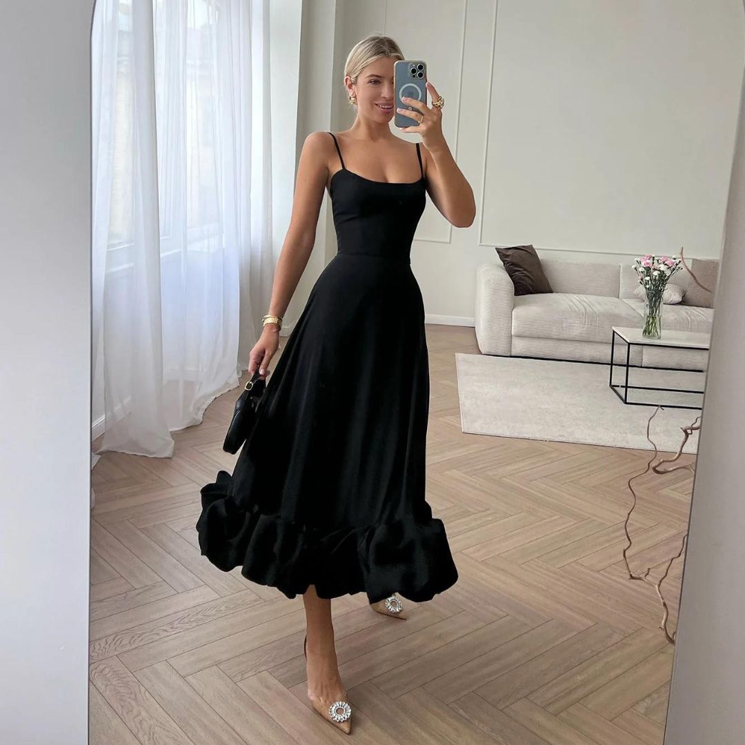 W&W Mode | Charmantes Midi-Dress mit Rüschen