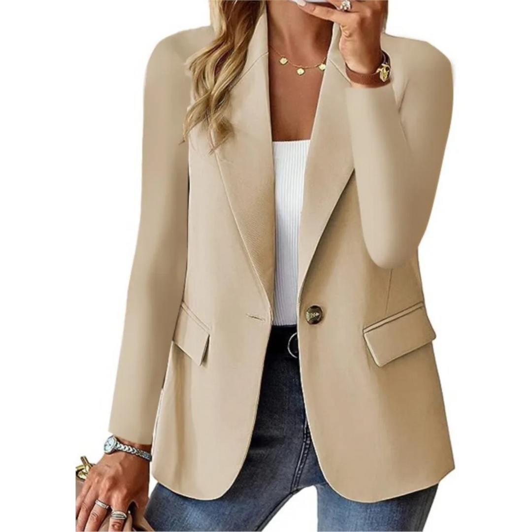 W&W Mode | lässig enge langärmlige Jacke mit Schnalle, Damen Blazer
