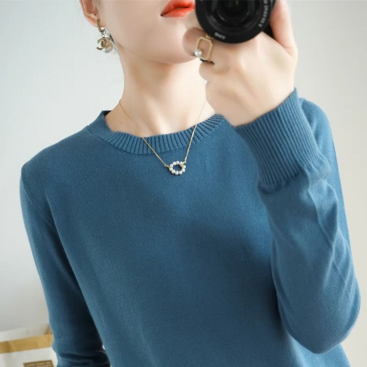 W&W Mode | Cashmere Pullover Damen Klassischer Rundhals, Weich & Atmungsaktiv