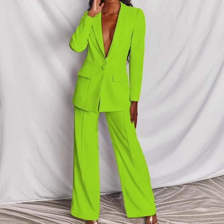 W&W Mode | Langärmeliges Blazer Hosen Satz Für Frauen