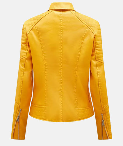 W&W Mode | Damen Lederjacke ohne Kapuze - Stilvolle Bikerjacke