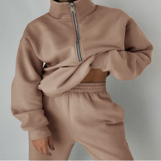 W&W Mode Sweatshirt und Hose für Damen bekleidung mit Reiß verschluss