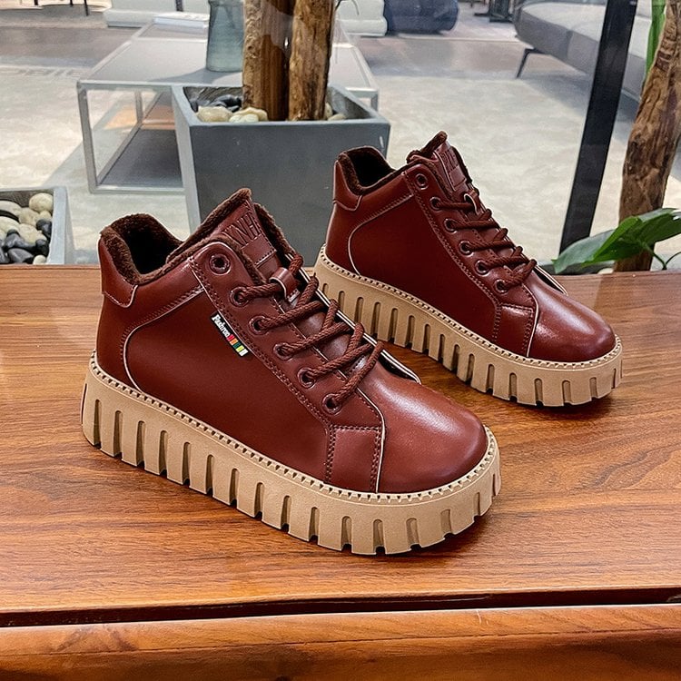 Damen Lederstiefel mit gepolsterter Einlegesohle