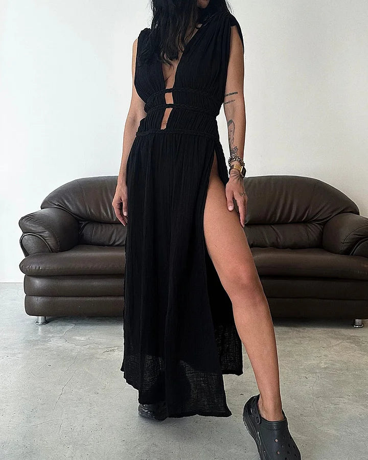 W&W Mode | Elegante Baumwoll Leinen Kleid