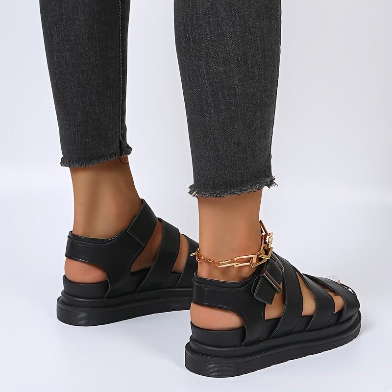 W&W Mode | Sandalen Mit Plateausohle Und Knöchelriemen