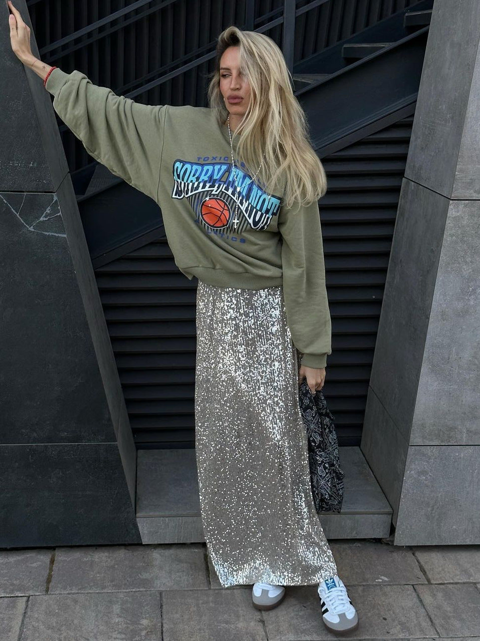 W&W Mode | Damenmode Lässig Einfach Sequined Rock