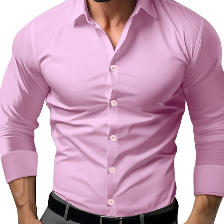W&W Mode | Slim Fit Einfarbiges Baumwollhemd