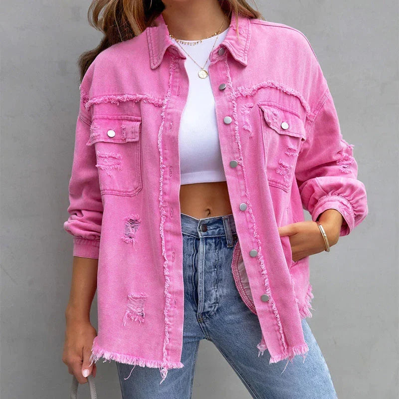 W&W Mode | Lebendige Kante Atmungsaktive Jeansjacke