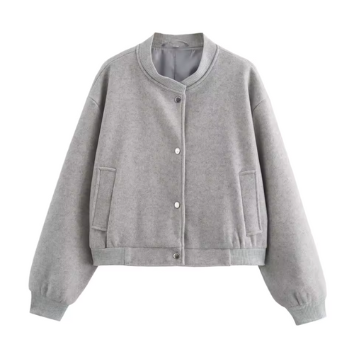 W&W Mode | Gerippte Bomberjacke Übergang Für Damen