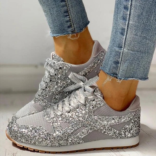 W&W Mode | Trendy Damen Glitter Sneakers
