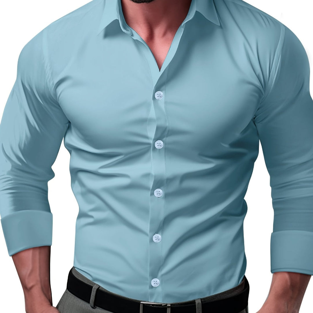 W&W Mode | Slim Fit Einfarbiges Baumwollhemd