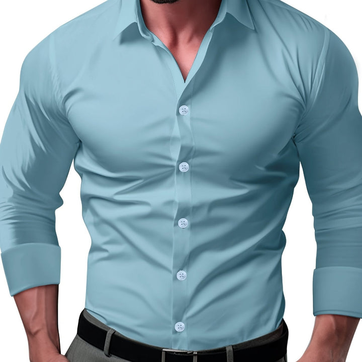 W&W Mode | Slim Fit Einfarbiges Baumwollhemd