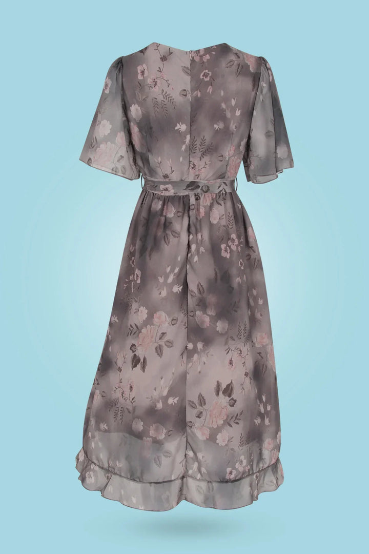 W&W Mode | Midikleid mit Blumenmuster und V-Ausschnitt