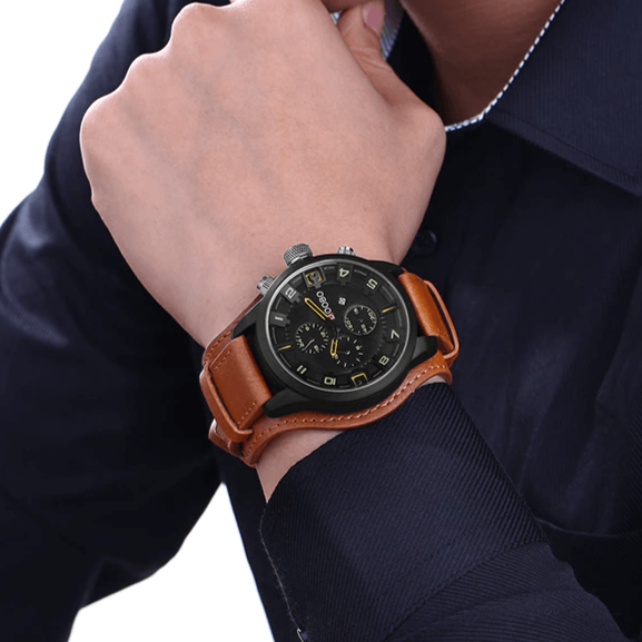 W&W Mode | Luxe Navigator Uhr Lederband
