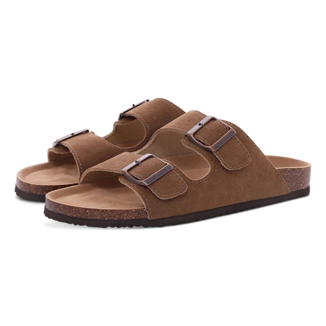 W&W Mode | Wildleder Damen Sandalen Mit Doppeltem Riemen