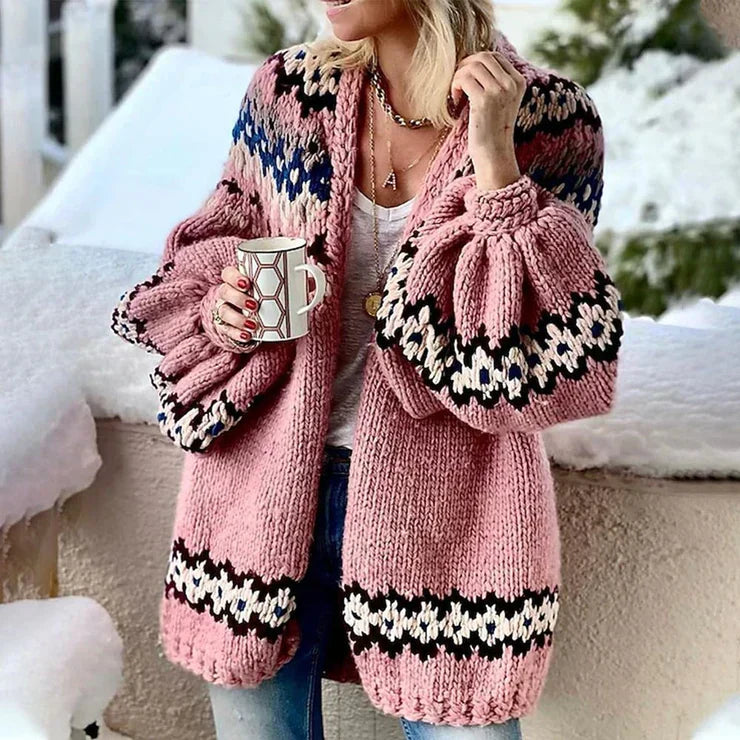 W&W Mode | Gemütlicher Strickcardigan mit Ballonärmeln