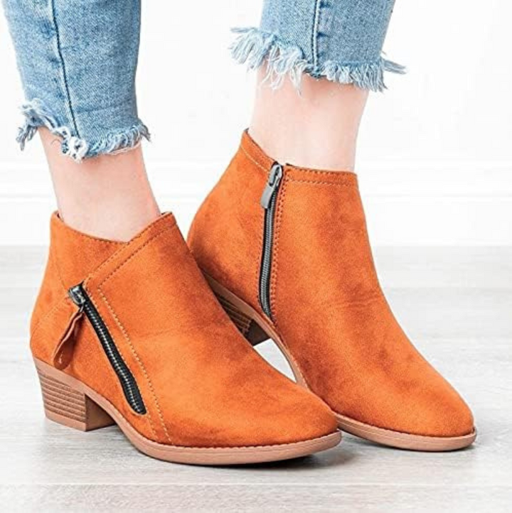W&W Mode | Damen Wildlederstiefel mit Bequemer Passform und Reißverschluss