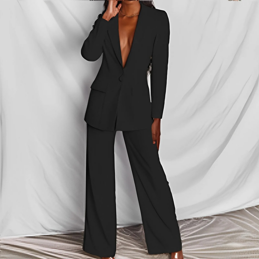 W&W Mode | Langärmeliges Blazer Hosen Satz Für Frauen