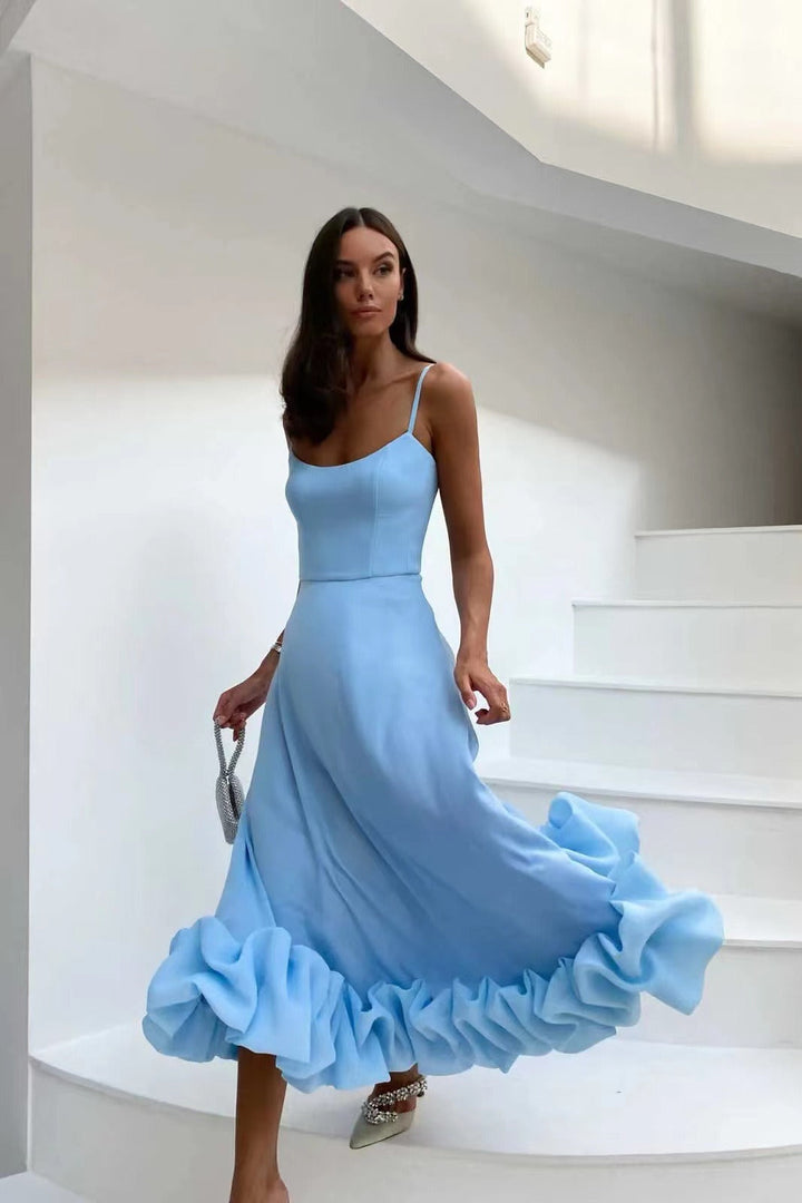 W&W Mode | Elegantes Maxikleid mit gerüschtem Saum für Damen