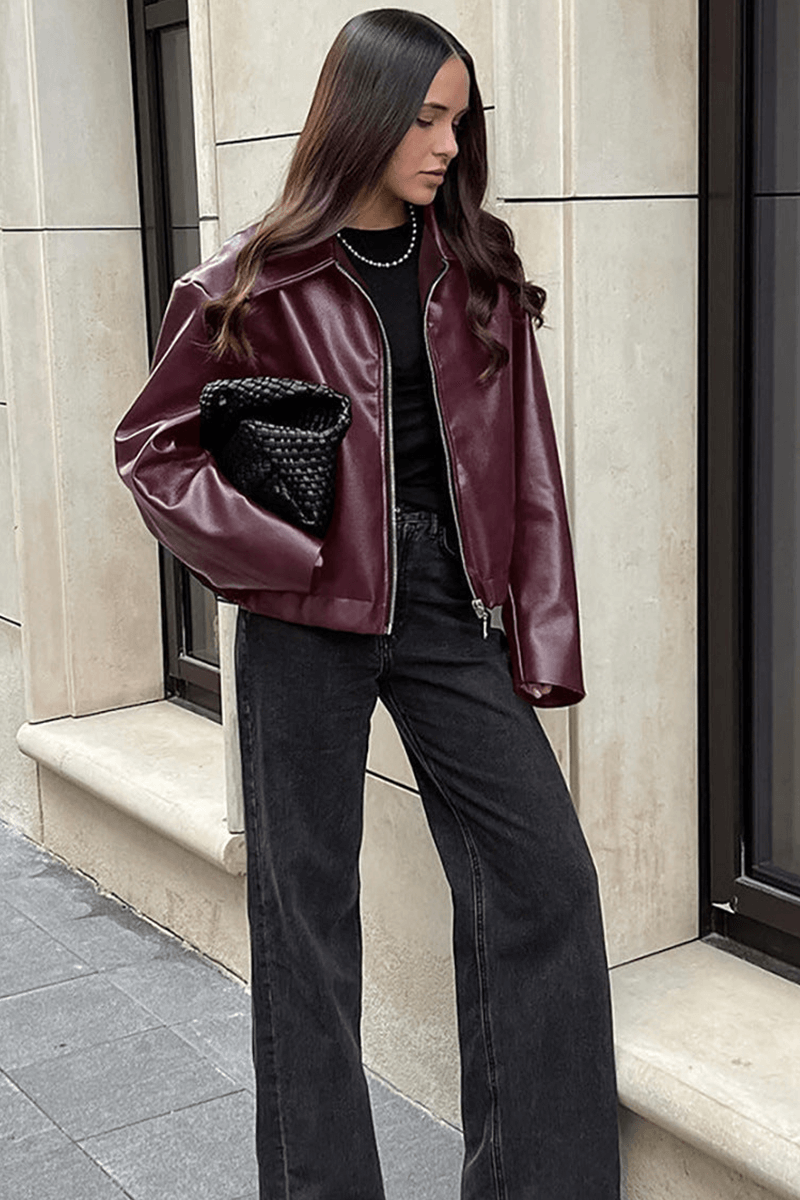 W&W Mode | Kurze Kunstlederjacke