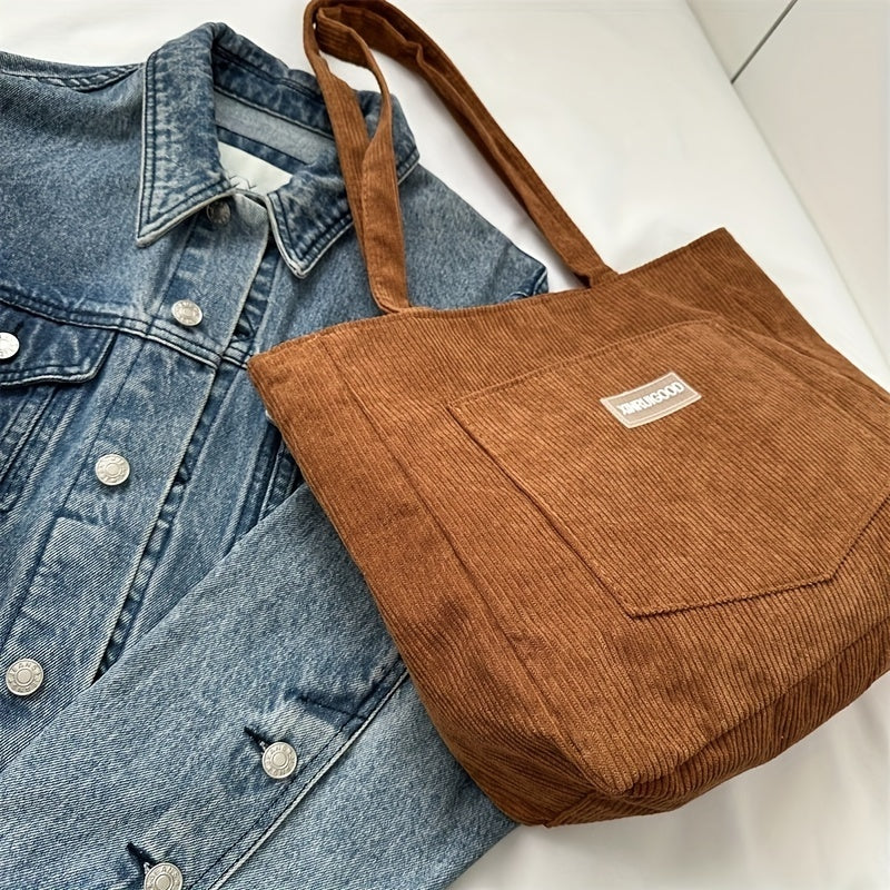 Damen Cordtasche mit geräumigem Innenfach und vielseitiger Trageweise