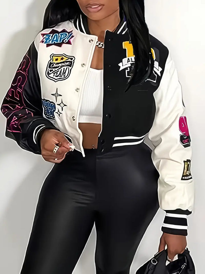 W&W Mode | Damen Varsity-Jacke mit Briefdruck