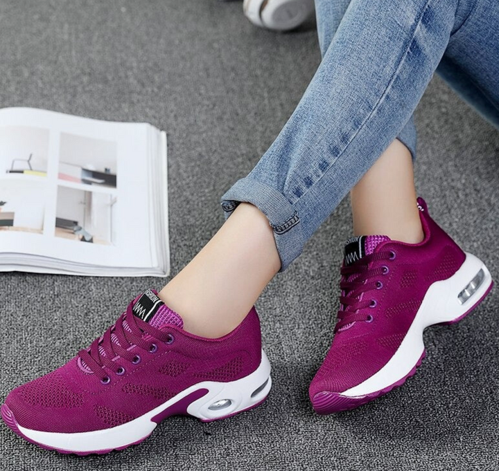 W&W Mode | Orthopädische Leichte, Atmungsaktive Sport Sneaker Für Damen Sportlicher Lässig Running Schuh Mit Air Cushion Sohle